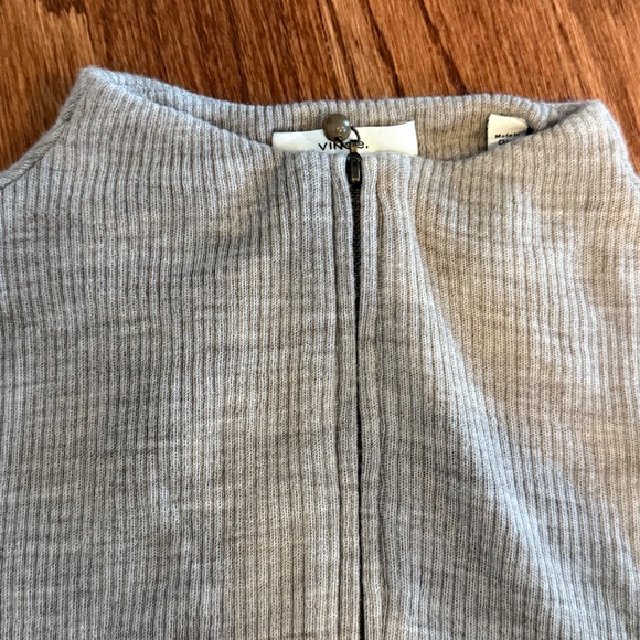 Vince Ribbed Half-Zip Mock Neck Pullover Sweater Top Wool Blend S - Picture 5 of 8